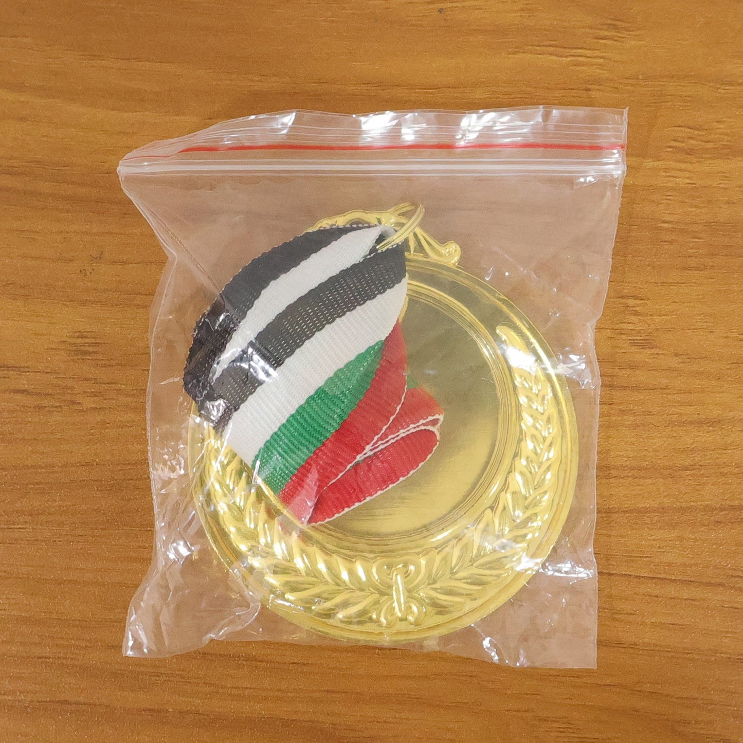 Gold Finish Winner Medal with Tricolor Ribbon for Sports (1 Pc)