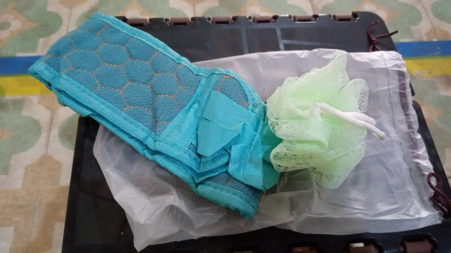 Bath Shower Scrubber Set – Dual-Sided Loofah Sponge & Bath Brush Deep Clean (2 Pcs)