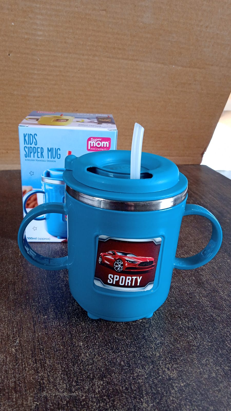 Supermom Kids Sporty Sipper Mug with Straw and Dual Handles Approx 300ml (1 Pc)