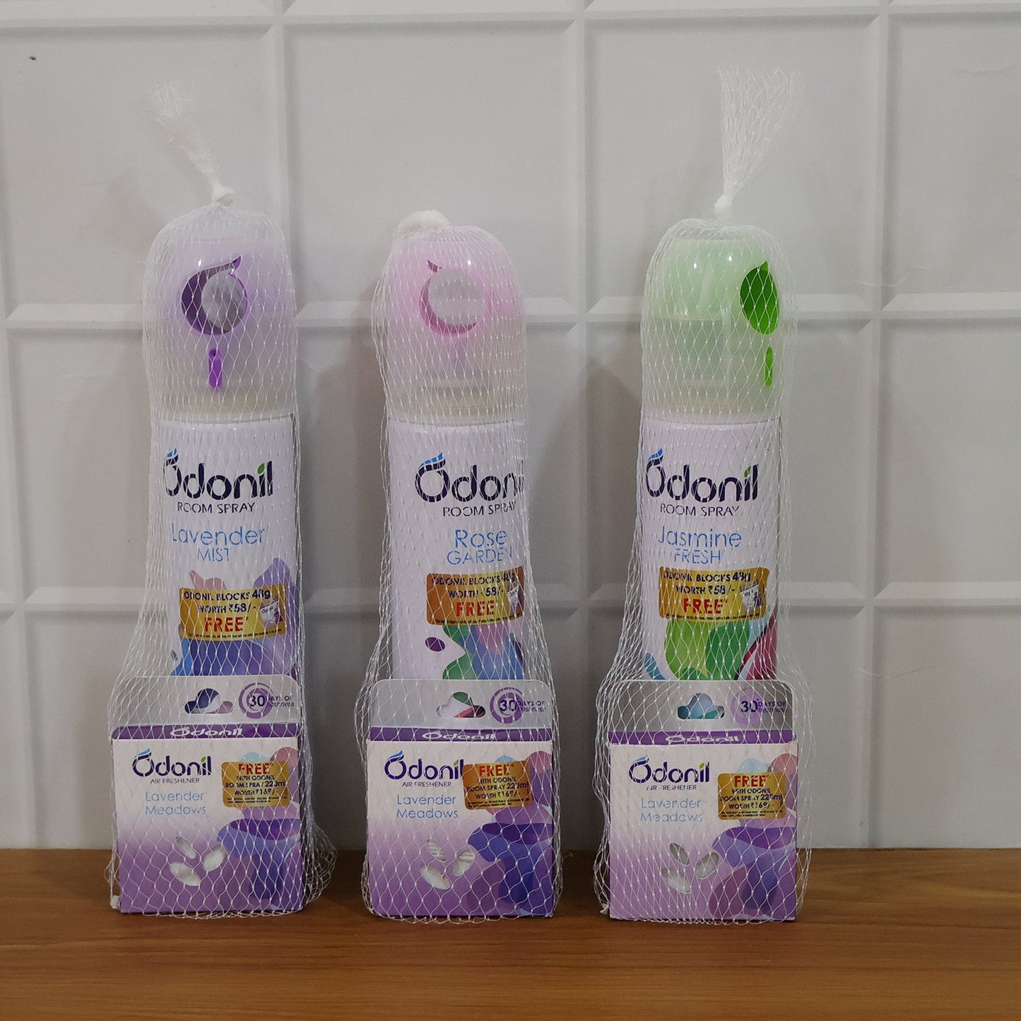 Odonil Room Spray and Air Freshener Blocks Combo Set (1 Set, Mix Fragrance 220 ML)