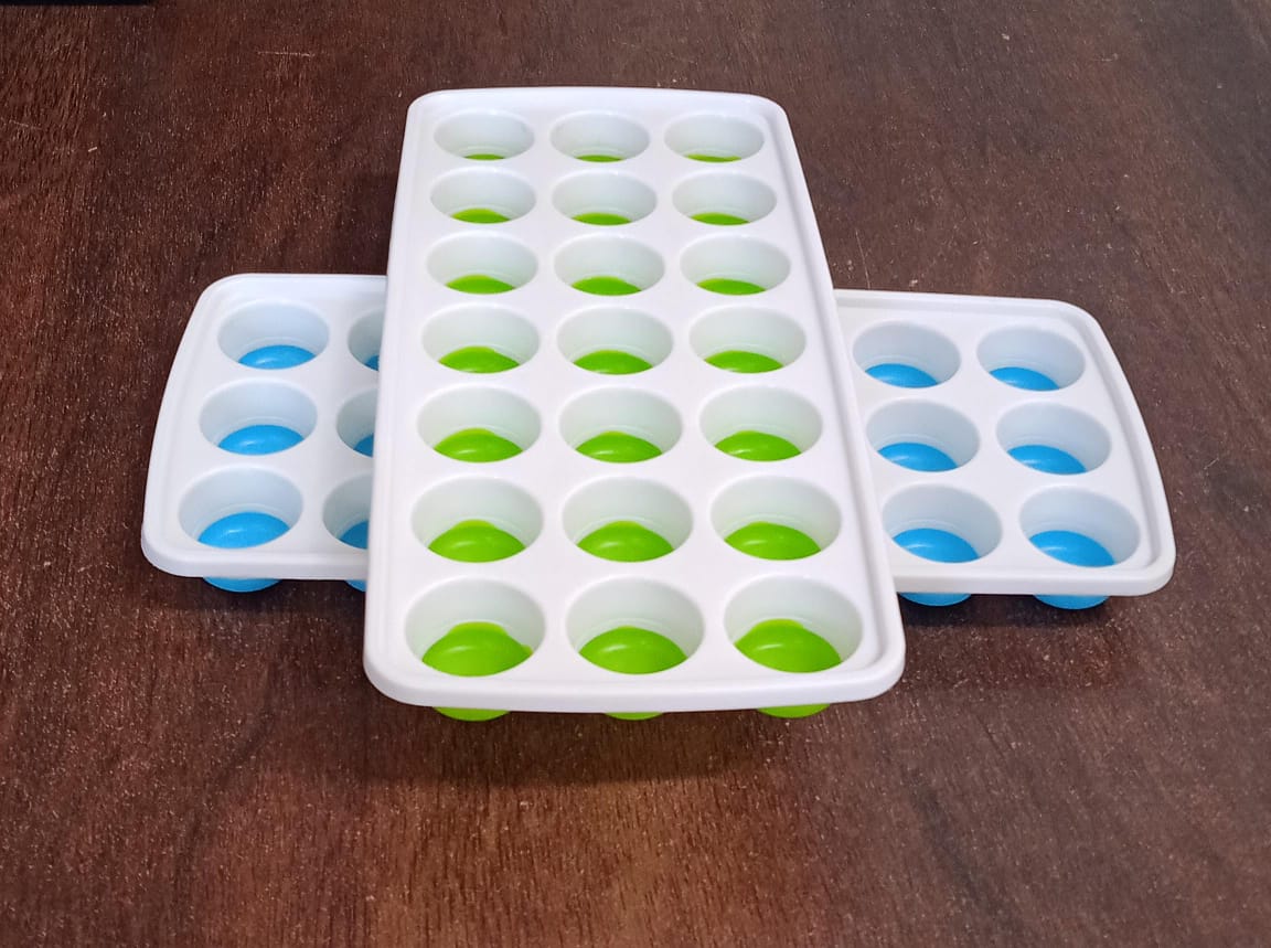 21 Cavity Up Ice Cube Trays-Easy Release Food Grade (2 Pc Set)