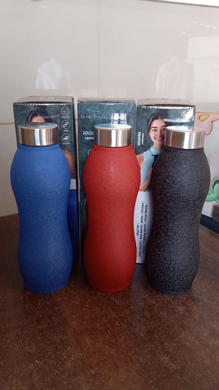 Stainless Steel Water Bottle (1000ML / Mix Colour / 1 Pc / Crocodile)
