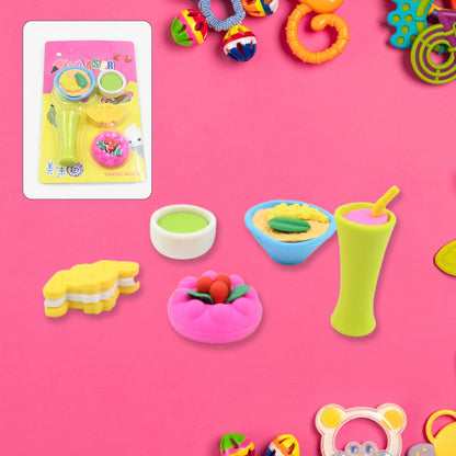 3D Mix Design Fancy & Stylish Colorful Erasers (1 Set)