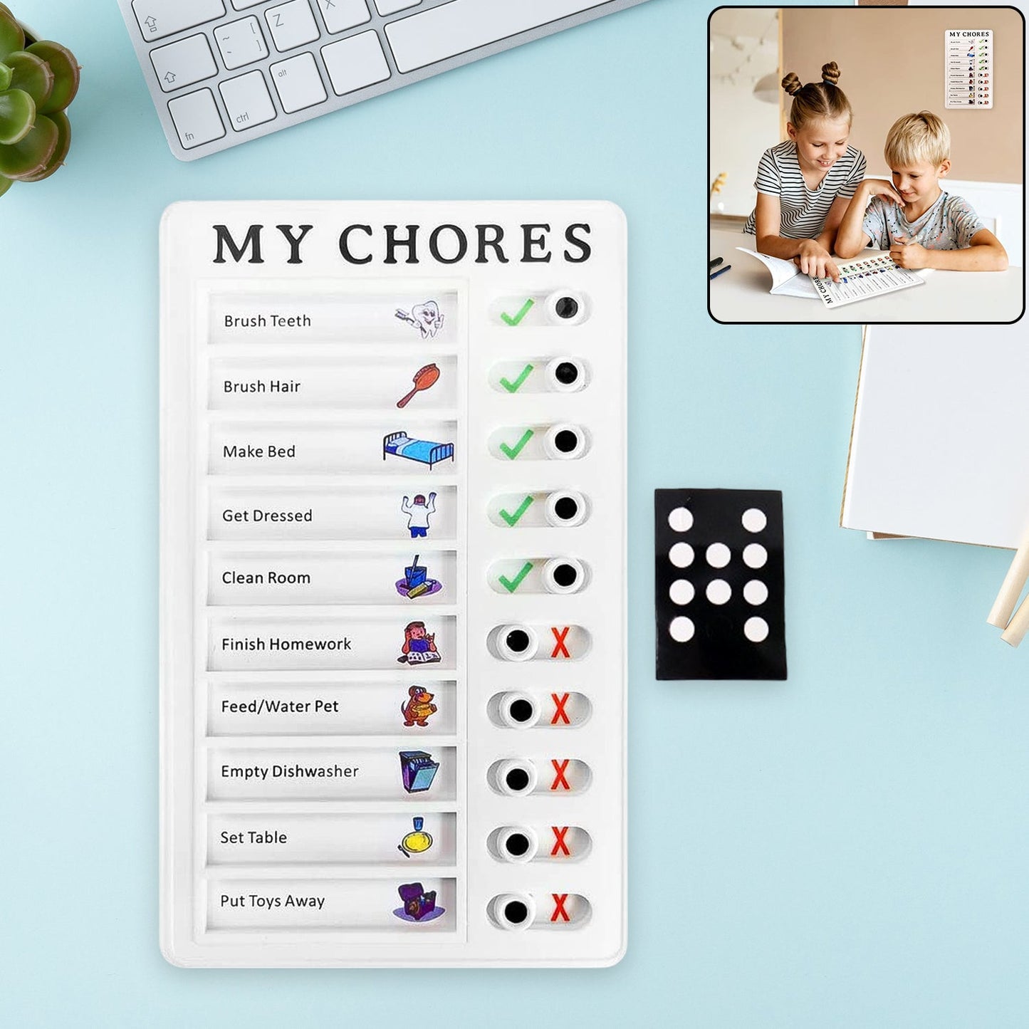 Portable Chores Note Board – Home Management Planning Memo Board (20×12 cm)