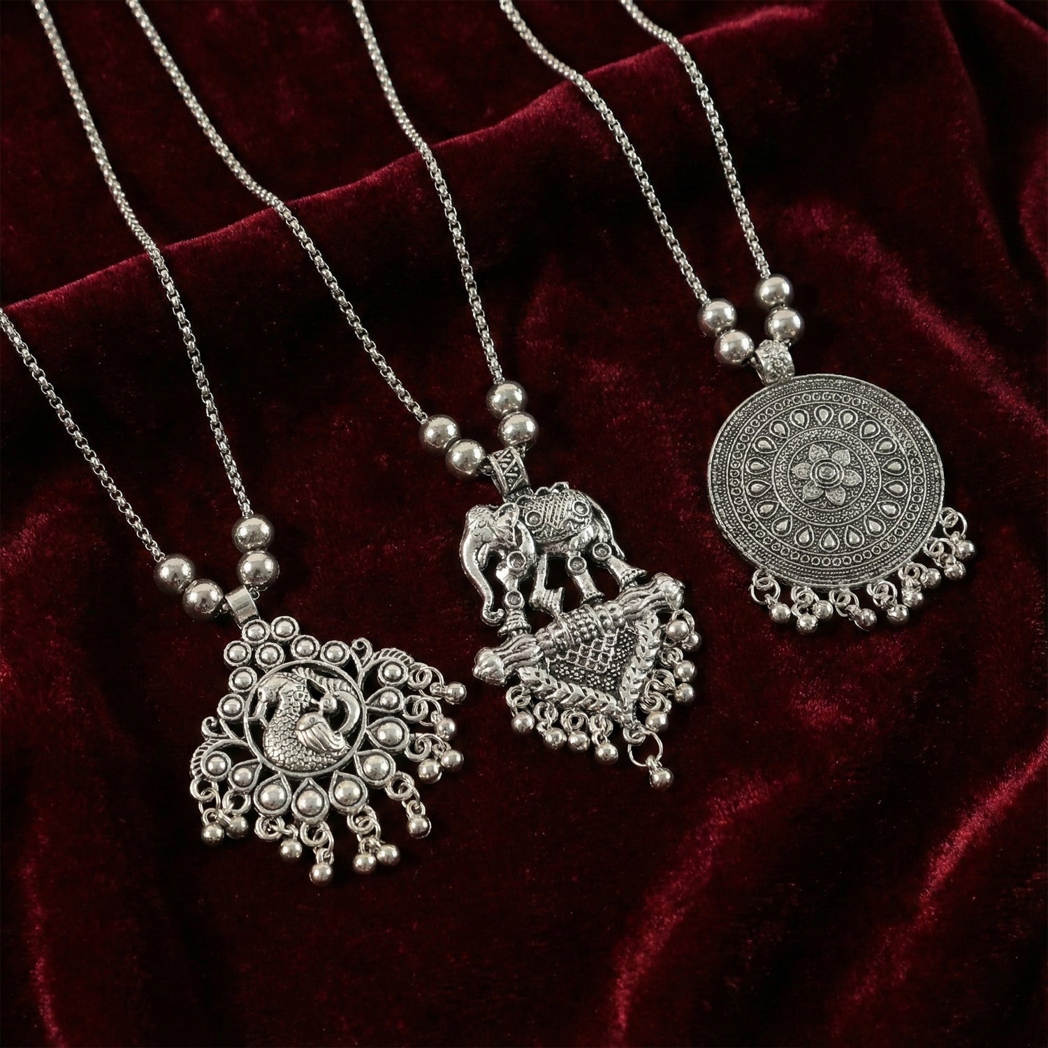 Oxidized silver necklace