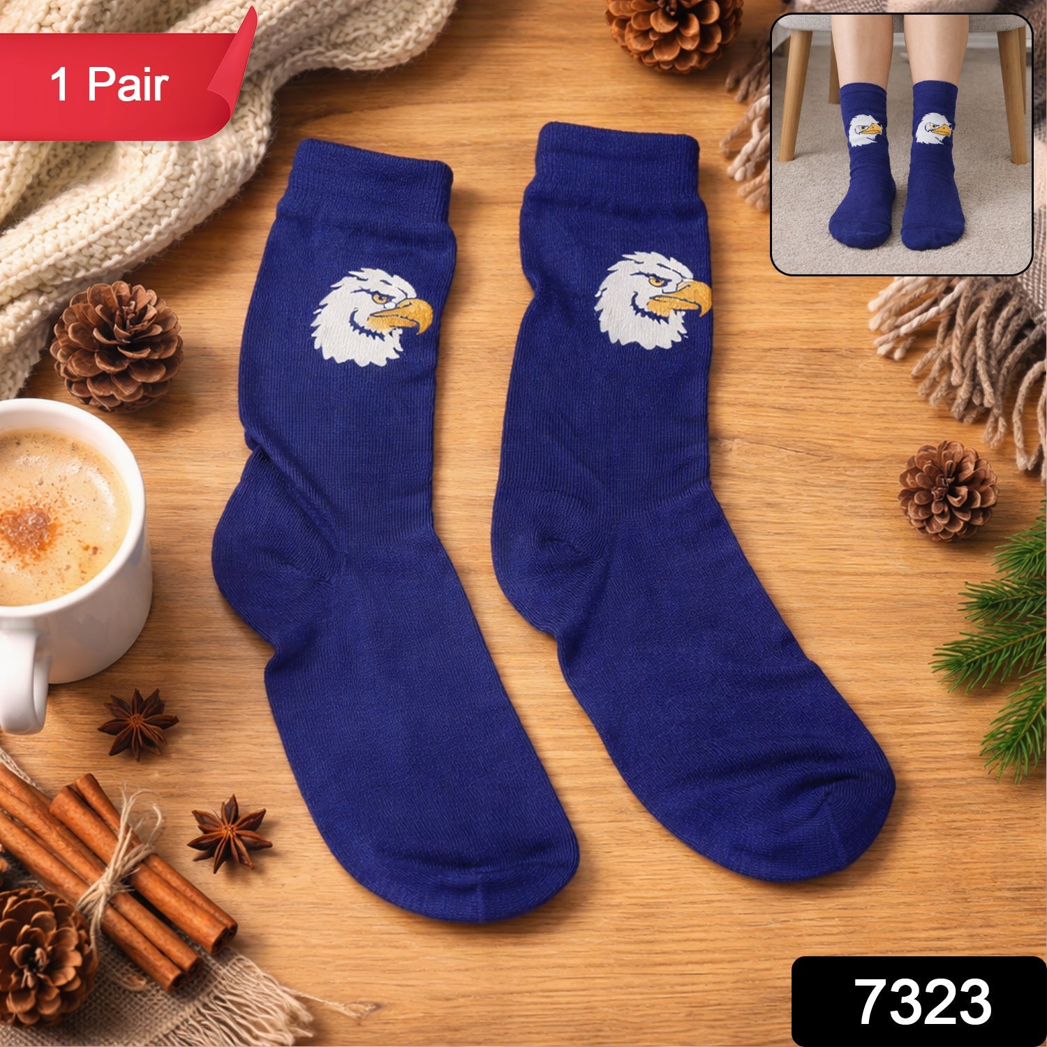 Colorful cotton sock pair        
