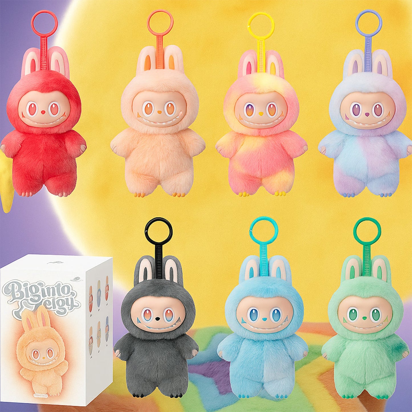 Plush Toy Cartoon Keychain with Hook Assorted Colorful Animal Design  1 Pc