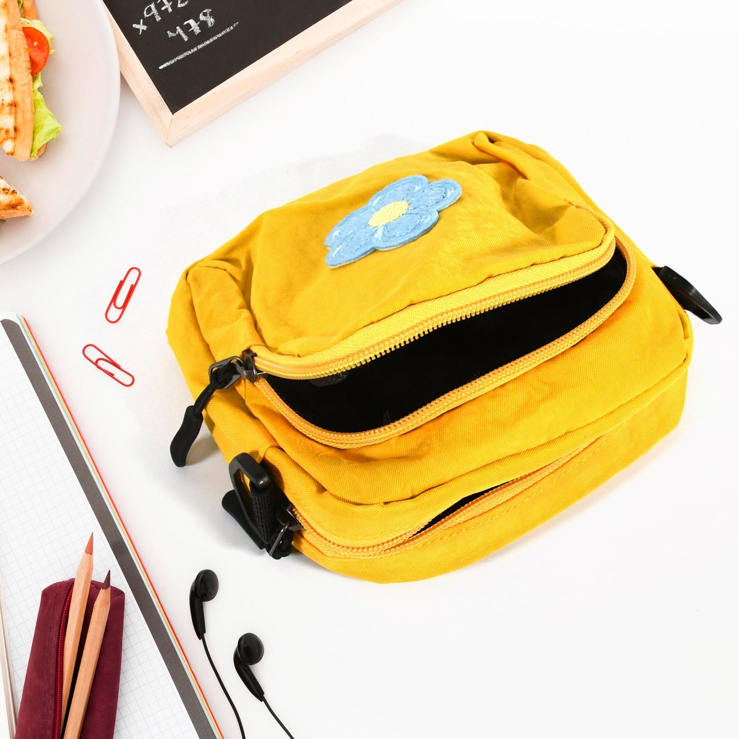 Solid Color Shoulder Crossbody Bag – Trendy Small Square Bag for Students