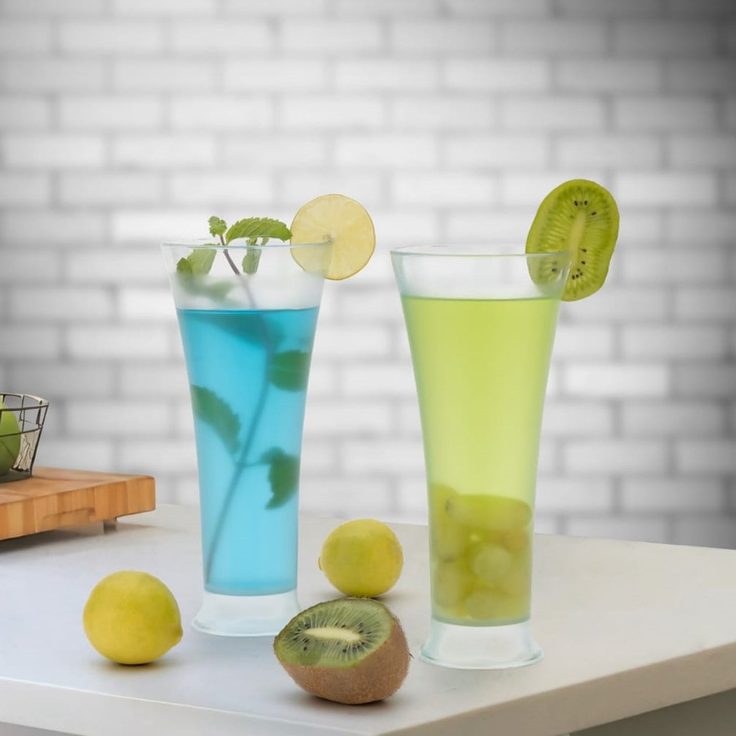 High Quality Faluda, ice cream, Juicer and Water Glasses Set of 6 Transparent, Drinking Water Glasses Stylish Glasses for Faluda, Water, Juice, Glass Set of 6 Pcs (Plastic 300 ML Approx)