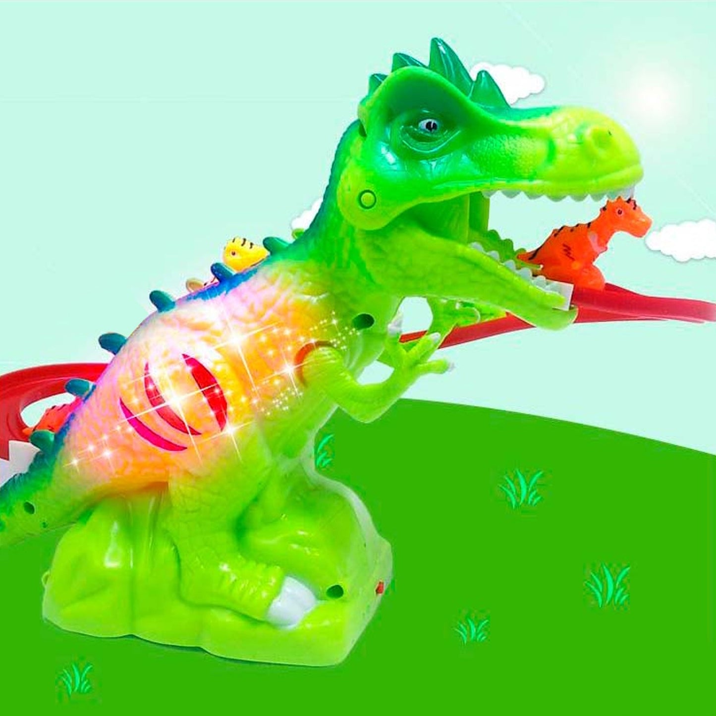 Children Electric Tracks Climb Stair Dinosaur Toys