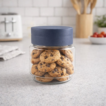Transparent airtight kitchen jar with secure lid