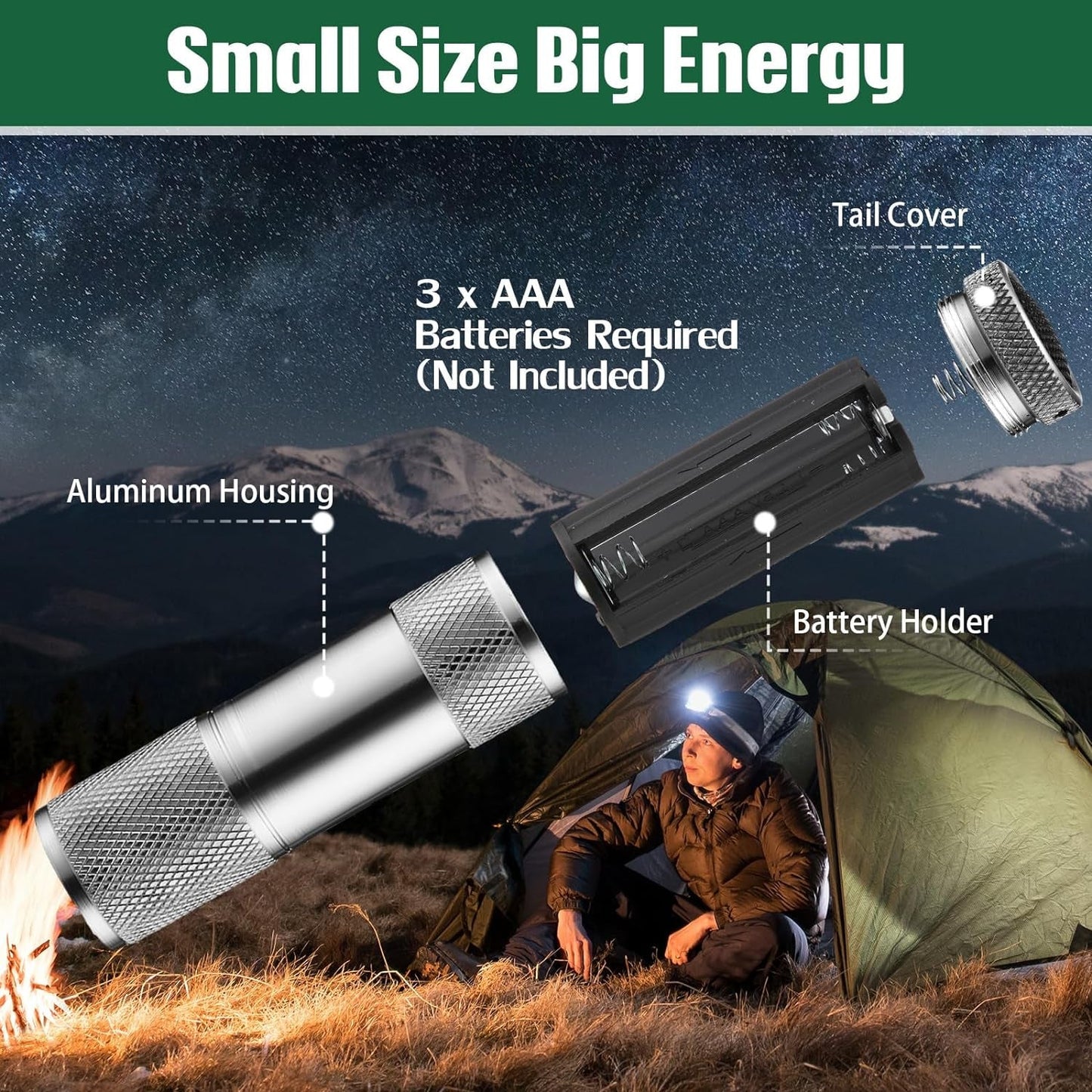 Portable Mini Torch – 9 LED Pocket Flashlight, Battery Operated (Mix Color)