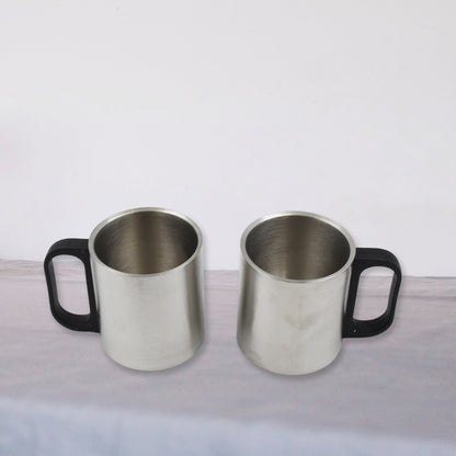 Double Wall Stainless Steel 500ml Vacuum Flask Gift Set with Two Cups (3 Pcs)