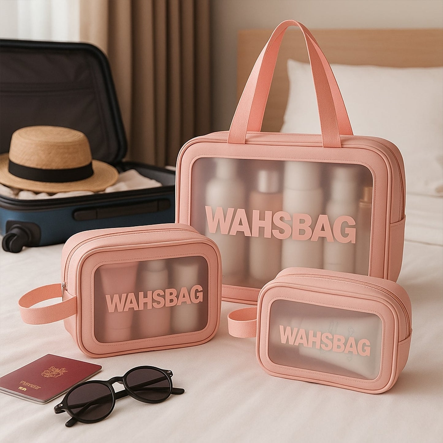 Cosmetic Pouch, Make up Bag for Home & Travel,Accessories Set of 3