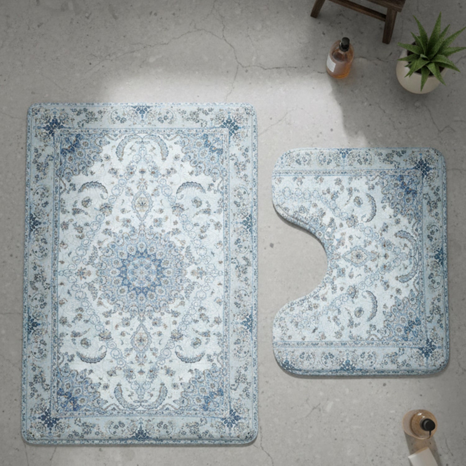 Decorative bathroom rug set