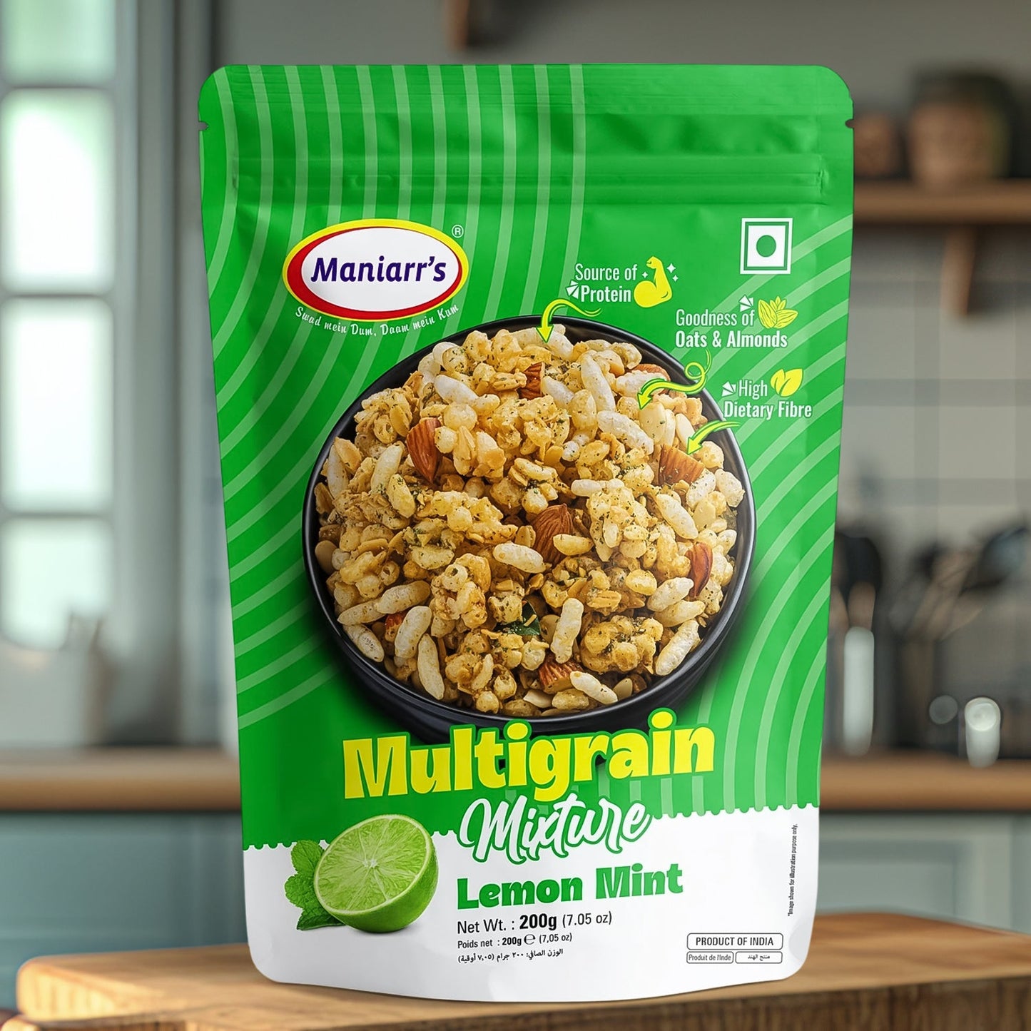 Maniarr's Lemon Mint ROASTED MULTIGRAIN MIXTURE (195 Gm)