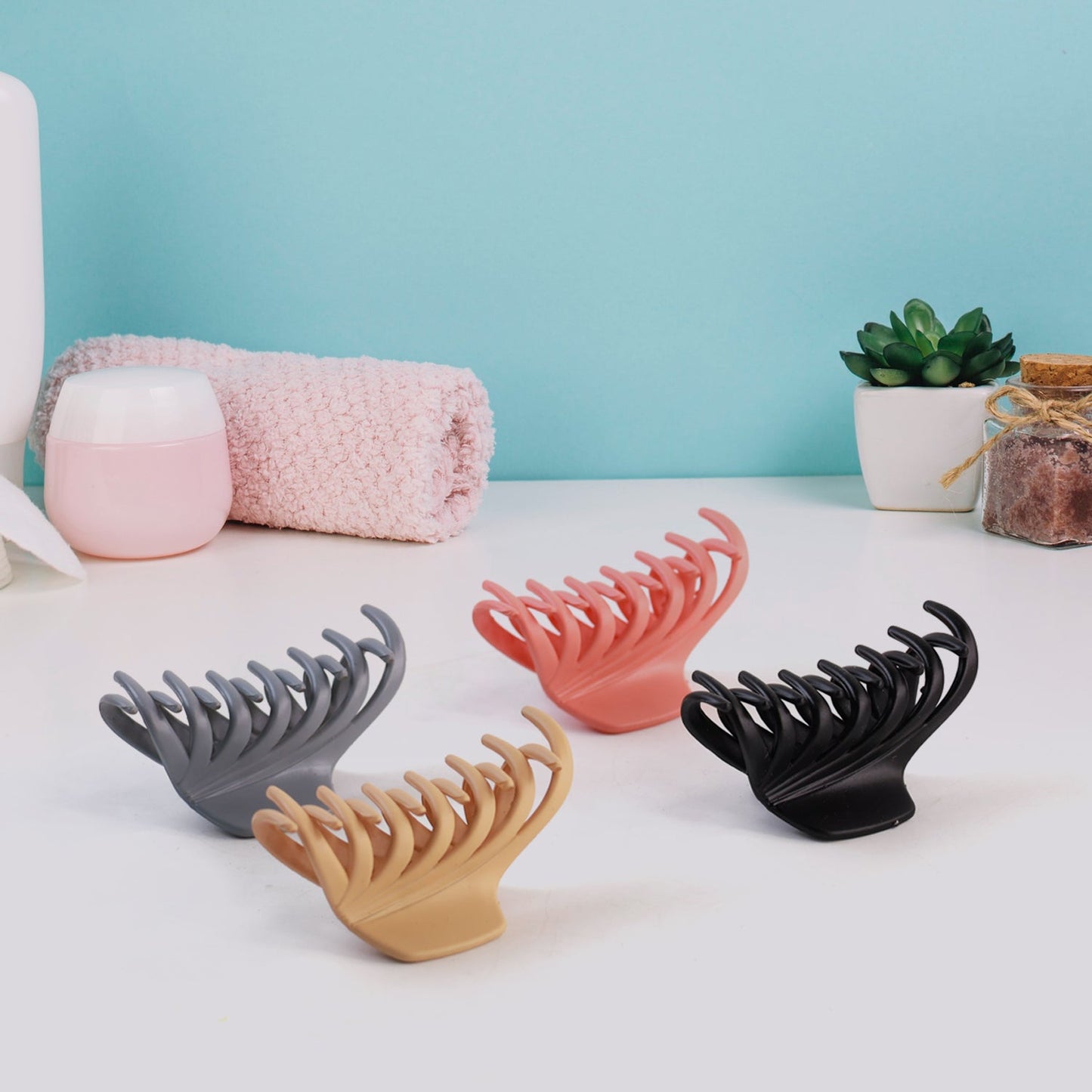 Plastic Hair Clamp Grip, Simple Matte Hair Barrette Clamp (1 Pc)