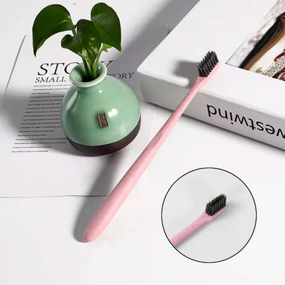 Soft Toothbrush With Toothbrush Cover Cleaner Scraper for Men and Women(1 Pc)