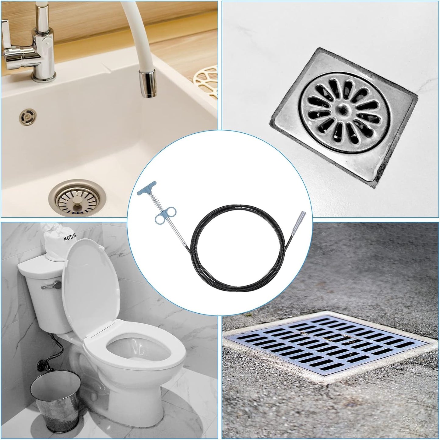 Flexible Spring Drain Cleaning Tool with Hand Grip (1 Pc / 57 Cm)