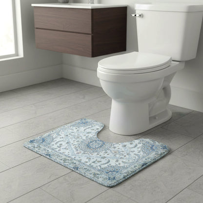 Stylish toilet and bath mat set