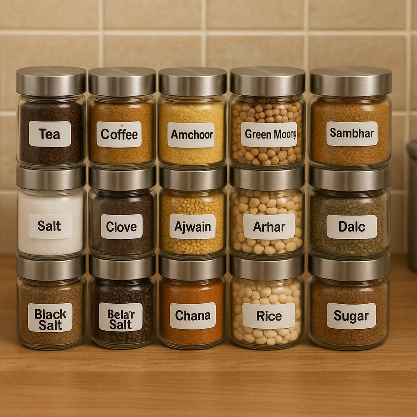 Kitchen Spice Jar Label Sticker Sheet (1 Sheet)
