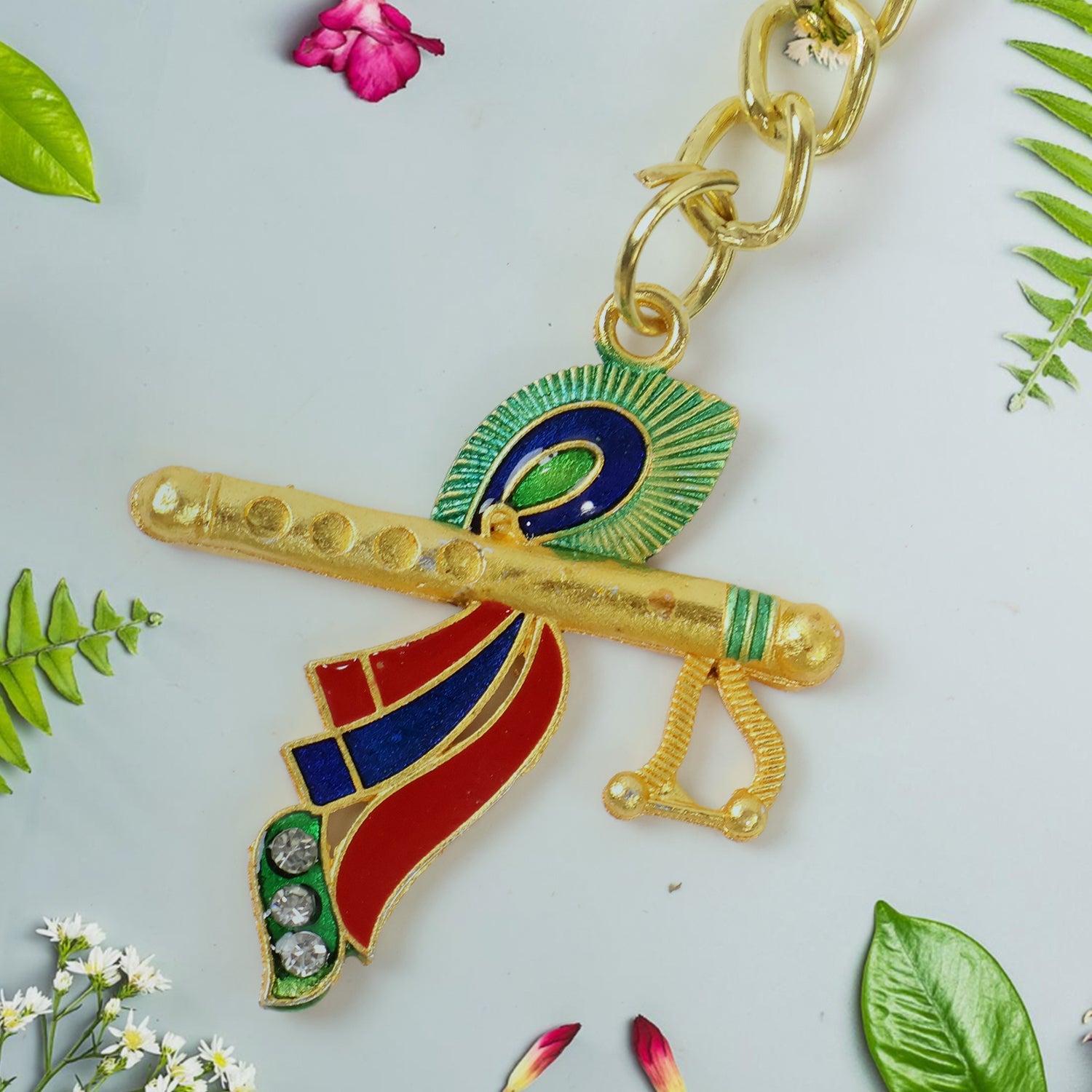 Peacock Feather Design Keychain