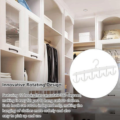 Rotatable Tank Top Hanger – Space Saving Closet Organizer Dorms & (12-Hook)