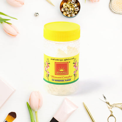 Premium Bhimseni Camphor ISO Borneol Flakes (20gm / 1 Pc)