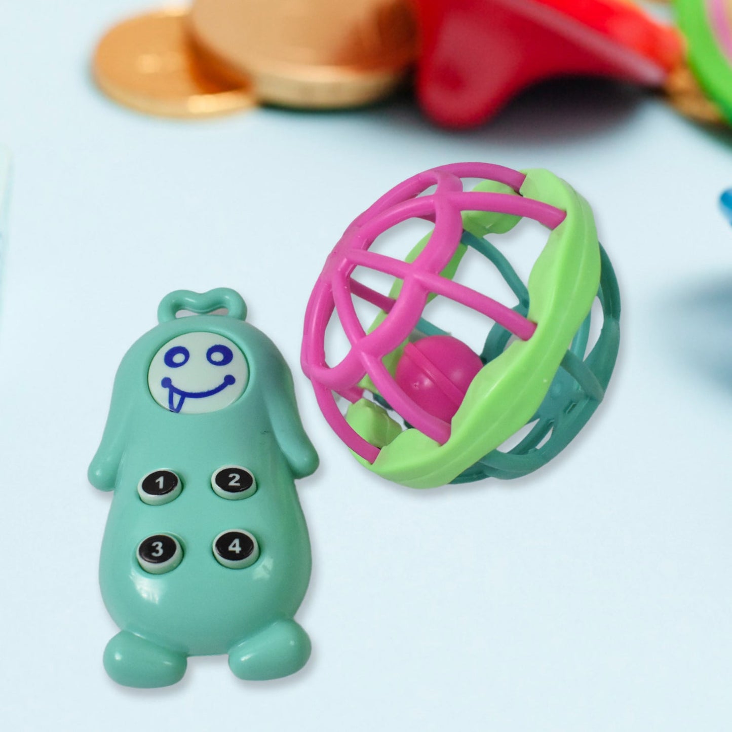 Kinder Rattles & Teething Set – Non-Toxic Shake & Grab Baby Toys (8 Pcs Set)
