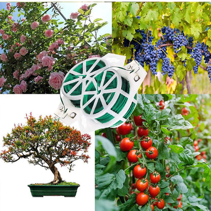 Garden Wire, Sturdy Plant Ties for Support, Garden Ties with Cutter (50 Mtr)