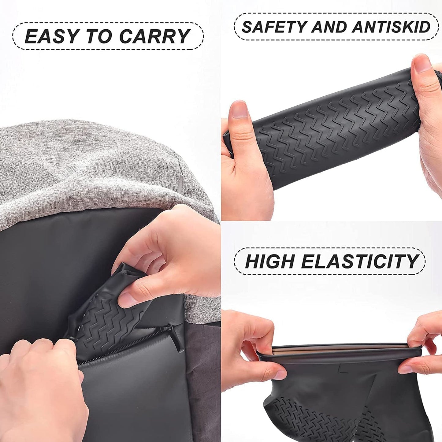 Non Slip Silicone Rain Reusable Waterproof Foldable Boot Shoe Cover XL 1 Pair Mix