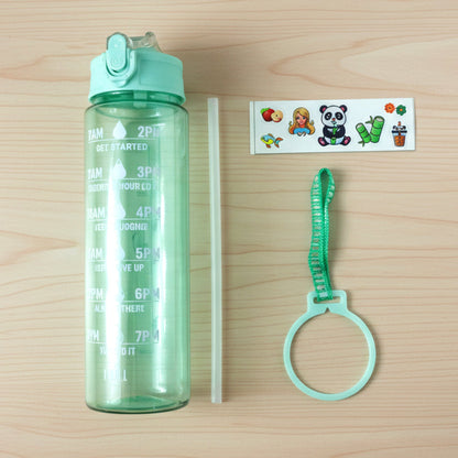 Motivational Water Bottle with Time Marker and Flip Top Lid (1000 ML)