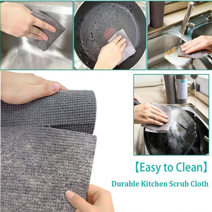 Durable Microfiber Kitchen Scrub Cloth (20×22cm, 1 Pc)