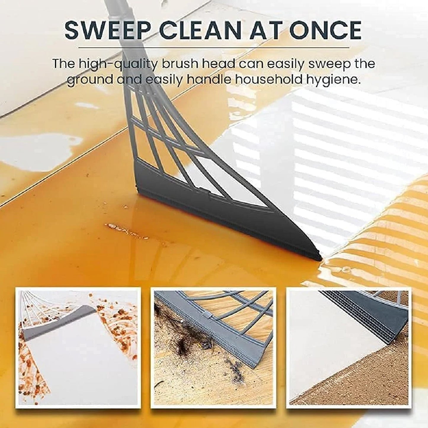 Durable Eco-Friendly Broom with Scraper