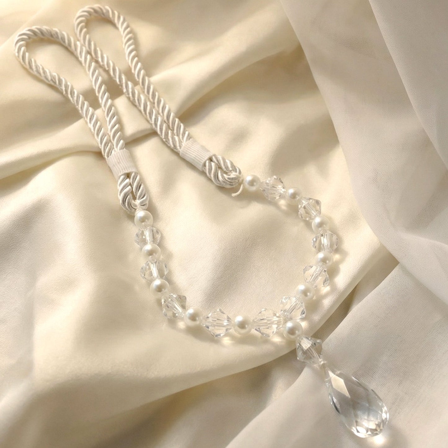 Glam curtain beaded holder