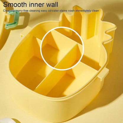 Kids Lunch Box Cute Pineapple Shaped Bento Box with Fork Spoon  Office Lunch Box (1 Pc )