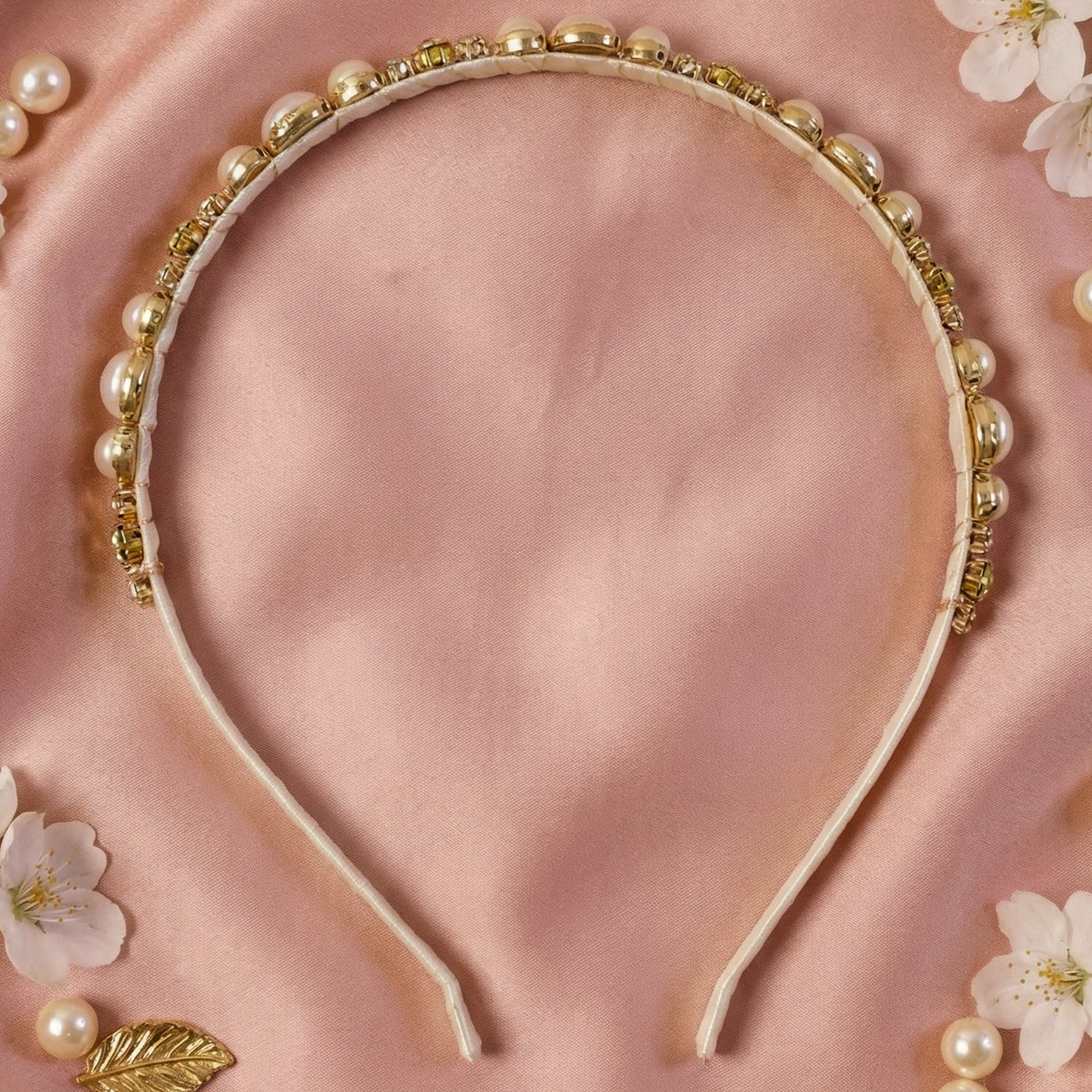 Crystal and pearl headband lifestyle photo