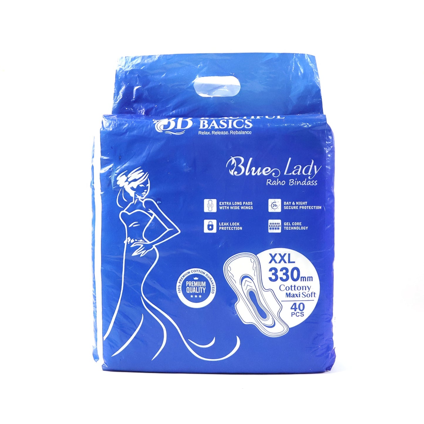 beautiful basics blue lady long pads