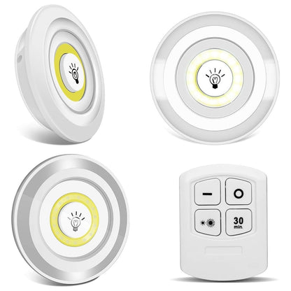 LED Light Under Closet Battery Powered Closet Wall Lamp with Remote, Set of 3