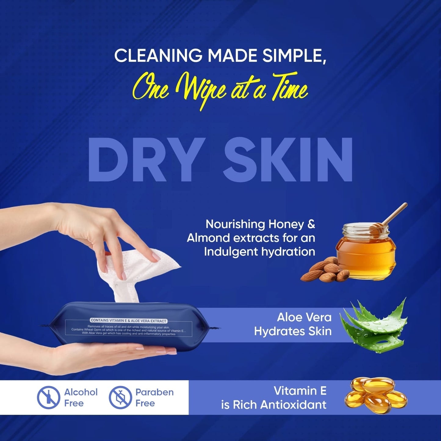 Refreshing Alcohol-Free Wet Wipes – Facial & Body Wipes (25 Pc)