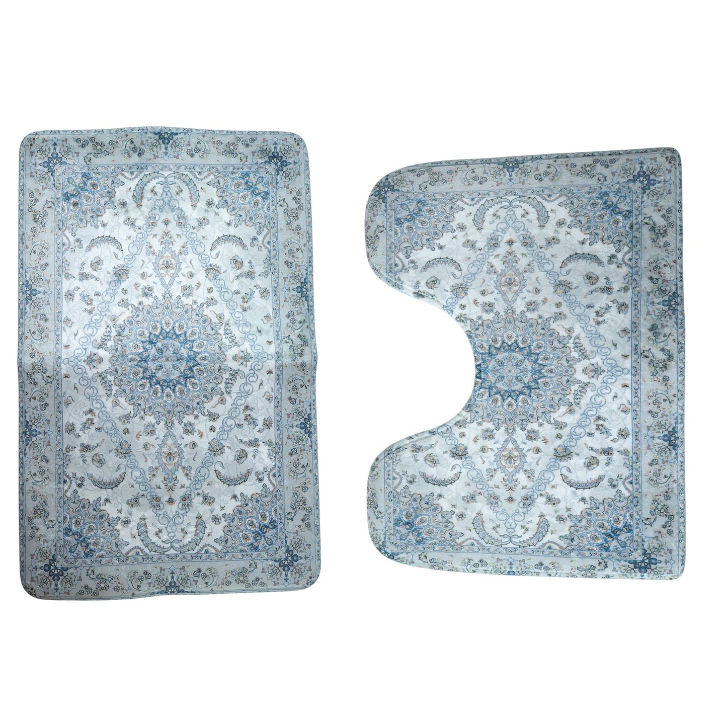 Quick dry bathroom mat pair