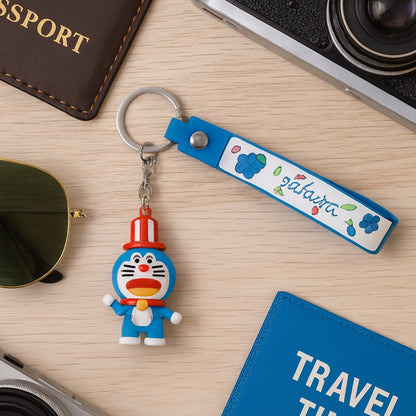 Cute Silicone 3D Key Chain with Metal Hook & Strap (Pack of 1)