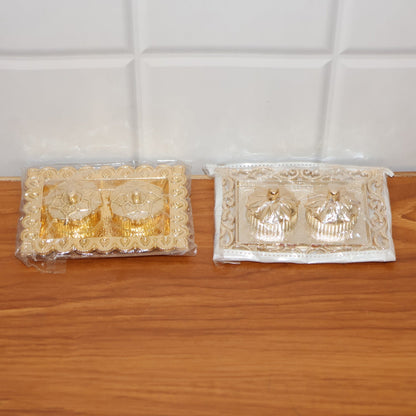Ornate Rectangular Pooja Thali Tray - (1 Pc)