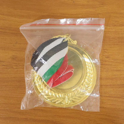 Gold Finish Winner Medal with Tricolor Ribbon for Sports (1 Pc)