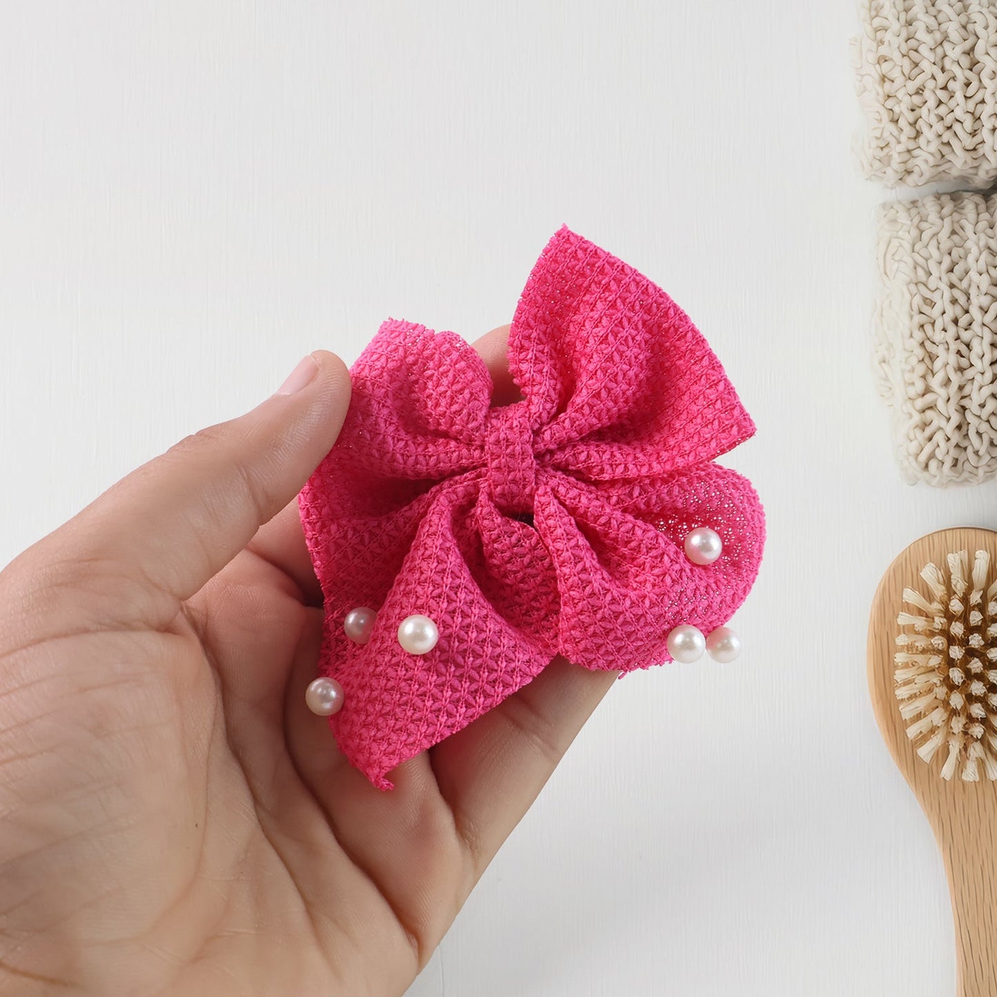 Hair Bow Knot Clip Suitable Girls (12 Pc / Multicolour & Mix Design)