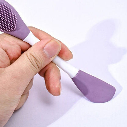 Double-Headed Silicone Mask Brush – Facial Cleansing & Mask Application Tool (1 Pc)