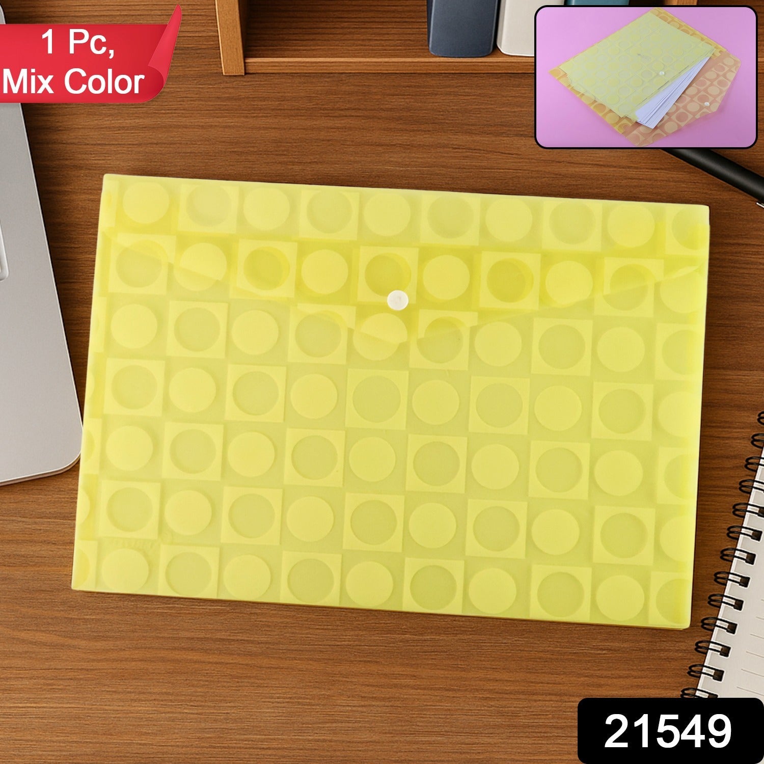 Button closure document file