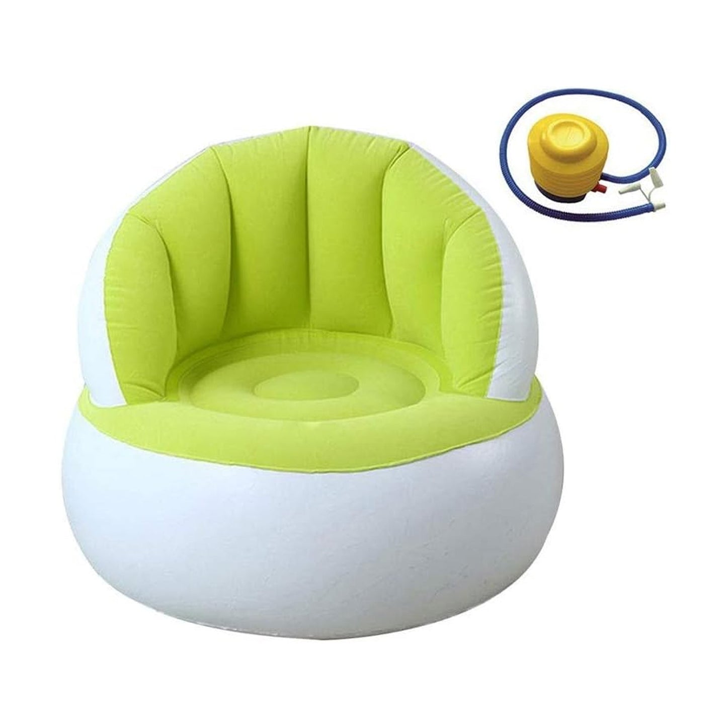 Kids inflatable sofa chair with backrest & Foot Air Pump (1 Set 85x74 Cm Approx)