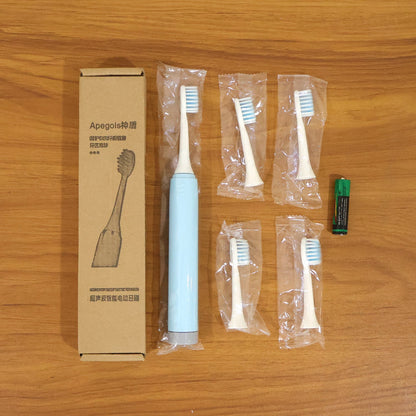 Electric Toothbrush With 4  Extra Head (1 Pc, Battery Included, Mix Color)
