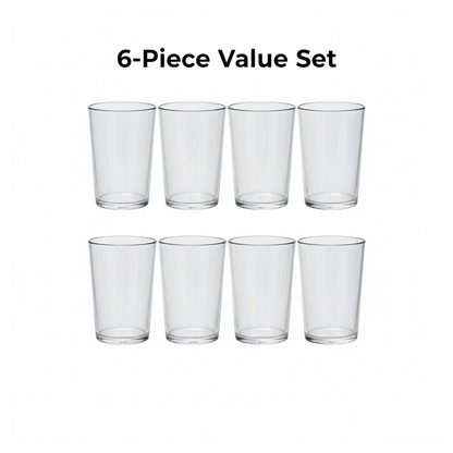 Apex Clear Plastic Tumbler / Glass Set – 6-Piece Unbreakable